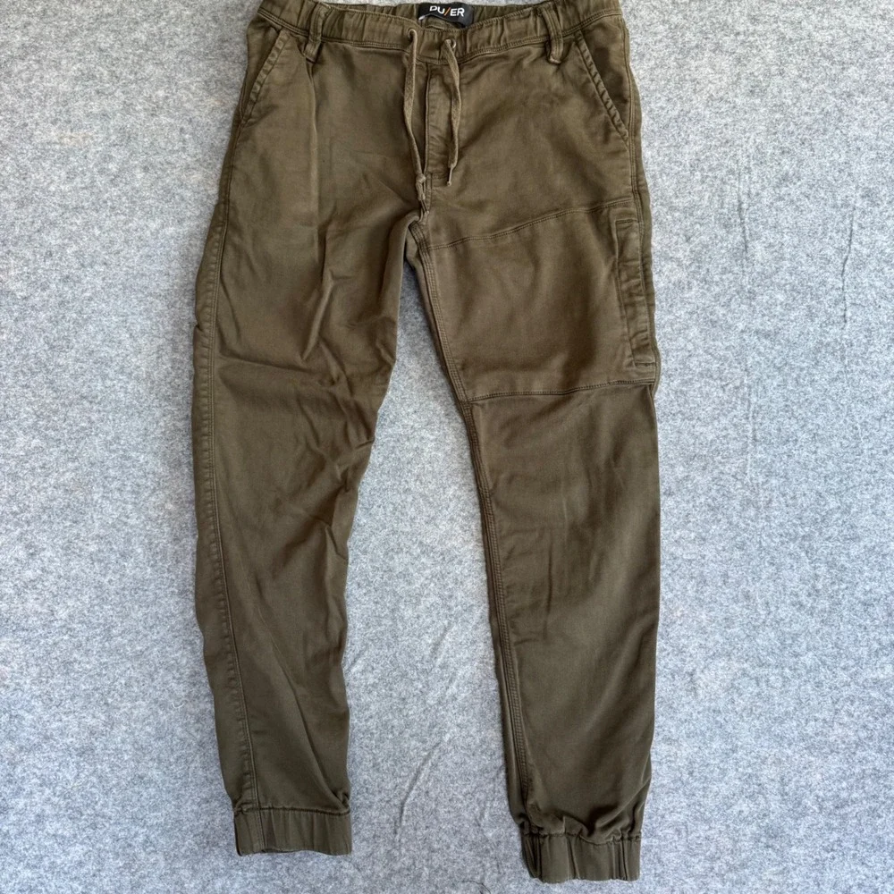 DUER No Sweat Jogger Mens 32x29 Olive Green Slim Performance Pants MJNS1100